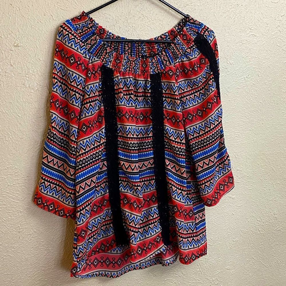 Signature I Studio Multi-Color Aztec Embroidered … - image 1